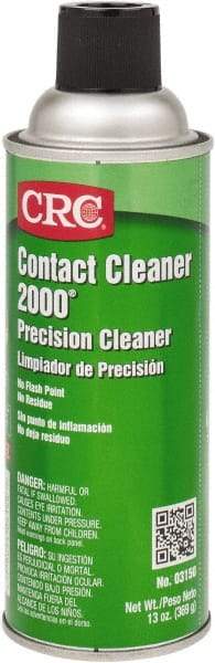 CRC - 13 Ounce Aerosol Contact Cleaner - 30,800 Volt Dielectric Strength, Nonflammable, Food Grade - Americas Industrial Supply