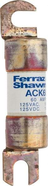 Ferraz Shawmut - 60 Amp Time Delay Round Forklift & Truck Fuse - 125VAC, 125VDC, 3.74" Long x 0.75" Wide, Bussman ACK60, Ferraz Shawmut ACK60 - Americas Industrial Supply