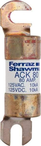 Ferraz Shawmut - 80 Amp Time Delay Round Forklift & Truck Fuse - 125VAC, 125VDC, 4.46" Long x 1" Wide, Bussman ACK80, Ferraz Shawmut ACK80 - Americas Industrial Supply