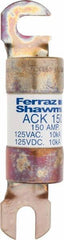 Ferraz Shawmut - 150 Amp Time Delay Round Forklift & Truck Fuse - 125VAC, 125VDC, 4.72" Long x 1" Wide, Bussman ACK150, Ferraz Shawmut ACK150 - Americas Industrial Supply