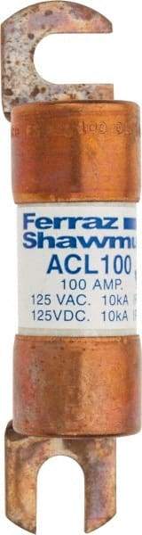 Ferraz Shawmut - 100 Amp General Purpose Round Forklift & Truck Fuse - 125VAC, 125VDC, 3.49" Long x 0.75" Wide, Bussman ACL100, Ferraz Shawmut ACL100 - Americas Industrial Supply