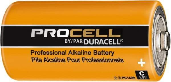 Duracell - Size C, Alkaline, 12 Pack, Standard Battery - 1.5 Volts, Flat Terminal, LR14, ANSI, IEC Regulated - Americas Industrial Supply