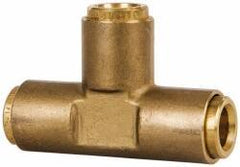Norgren - 3/8" Outside Diam, Brass Push-to-Connect Tube Union Tee - 150 Max psi, Tube to Tube Connection, Buna O-Ring - Americas Industrial Supply