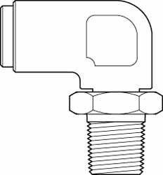Norgren - 3/8" Outside Diam, 1/4 NPT, Brass Push-to-Connect Tube Male Swivel Elbow - 150 Max psi, Tube to Male NPT Connection, Buna O-Ring - Americas Industrial Supply
