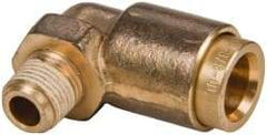 Norgren - 3/8" Outside Diam, 1/8 NPT, Brass Push-to-Connect Tube Male Elbow - 150 Max psi, Tube to Male NPT Connection, Buna O-Ring - Americas Industrial Supply