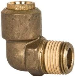 Norgren - 3/8" Outside Diam, 3/8 NPT, Brass Push-to-Connect Tube Male Elbow - 150 Max psi, Tube to Male NPT Connection, Buna O-Ring - Americas Industrial Supply