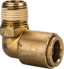 Norgren - 5/8" Outside Diam, 1/2 NPT, Brass Push-to-Connect Tube Male Elbow - 150 Max psi, Tube to Male NPT Connection, Buna O-Ring - Americas Industrial Supply