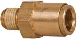 Norgren - 1/2" Outside Diam, 1/4 NPT, Brass Push-to-Connect Tube Male Connector - 150 Max psi, Tube to Male NPT Connection, Buna O-Ring - Americas Industrial Supply