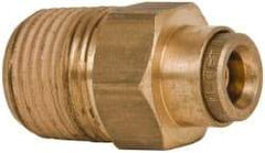 Norgren - 1/4" Outside Diam, 3/8 NPT, Brass Push-to-Connect Tube Male Connector - 150 Max psi, Tube to Male NPT Connection, Buna O-Ring - Americas Industrial Supply