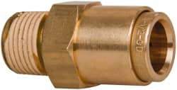 Norgren - 1/2" Outside Diam, 3/8 NPT, Brass Push-to-Connect Tube Male Connector - 150 Max psi, Tube to Male NPT Connection, Buna O-Ring - Americas Industrial Supply