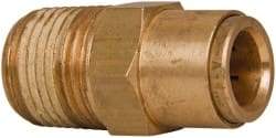 Norgren - 1/2" Outside Diam, 1/2 NPT, Brass Push-to-Connect Tube Male Connector - 150 Max psi, Tube to Male NPT Connection, Buna O-Ring - Americas Industrial Supply