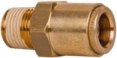 Norgren - 5/8" Outside Diam, 1/2 NPT, Brass Push-to-Connect Tube Male Connector - 150 Max psi, Tube to Male NPT Connection, Buna O-Ring - Americas Industrial Supply