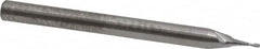 RobbJack - 0.025", 0.075" LOC, 1/8" Shank Diam, 1-1/2" OAL, 2 Flute, Solid Carbide Square End Mill - Single End, Uncoated, Spiral Flute, 30° Helix, Centercutting, Right Hand Cut, Right Hand Flute, Series SR-2 - Americas Industrial Supply