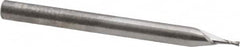 RobbJack - 0.032", 0.096" LOC, 1/8" Shank Diam, 1-1/2" OAL, 2 Flute, Solid Carbide Square End Mill - Single End, Uncoated, Spiral Flute, 30° Helix, Centercutting, Right Hand Cut, Right Hand Flute, Series SR-2 - Americas Industrial Supply
