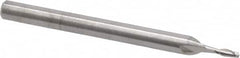 RobbJack - 0.05", 0.15" LOC, 1/8" Shank Diam, 1-1/2" OAL, 2 Flute, Solid Carbide Square End Mill - Single End, Uncoated, Spiral Flute, 30° Helix, Centercutting, Right Hand Cut, Right Hand Flute, Series SR-2 - Americas Industrial Supply