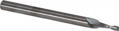RobbJack - 0.06", 0.18" LOC, 1/8" Shank Diam, 1-1/2" OAL, 2 Flute, Solid Carbide Square End Mill - Single End, Uncoated, Spiral Flute, 30° Helix, Centercutting, Right Hand Cut, Right Hand Flute, Series SR-2 - Americas Industrial Supply
