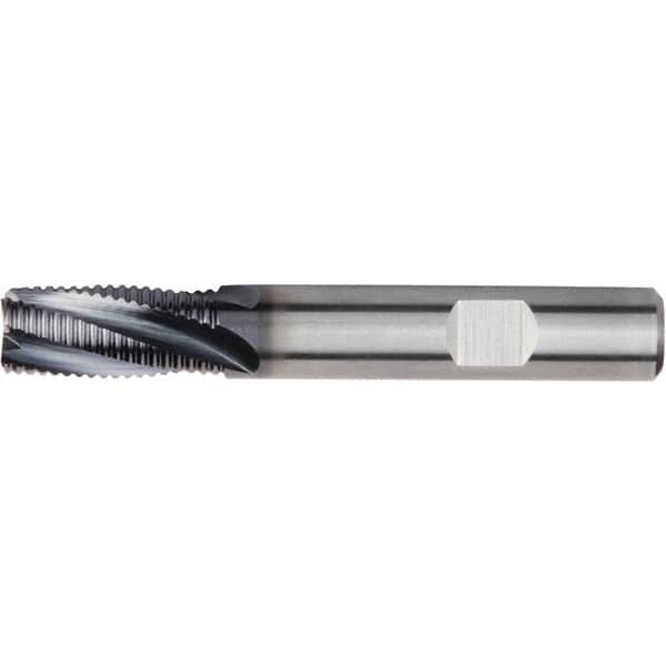 Kennametal - 16mm Diam, Fine Pitch, 19mm LOC, 4 Flute Solid Carbide 45° Corner Chamfer Roughing End Mill - AlTiN Finish, 82mm OAL, 16mm Shank Diam, Single End, Centercutting, 20° Helix - Americas Industrial Supply