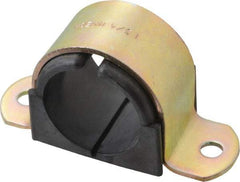 ZSI - 1-1/4 Pipe, Steel, Zinc Plated Pipe Strap with Cushion - 2 Mounting Holes - Americas Industrial Supply