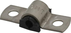 ZSI - 1/4" Tube, Grade 304 Stainless Steel, Tube Strap with Cushion - 2 Mounting Holes - Americas Industrial Supply