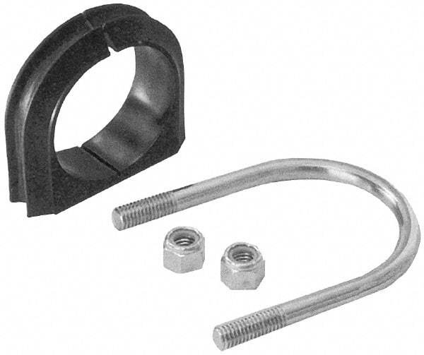 ZSI - 1/2" Pipe, Grade 316 Stainless Steel U Bolt Clamp with Cushion - 1/2" Panel Thickness - Americas Industrial Supply