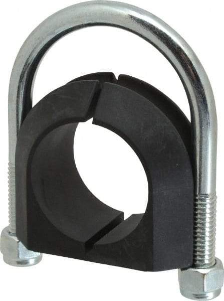 ZSI - 1-1/4" Pipe, Steel U Bolt Clamp with Cushion - Electro Galvanized, 3/4" Panel Thickness - Americas Industrial Supply