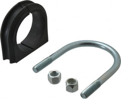 ZSI - 2-1/2" Pipe, Steel U Bolt Clamp with Cushion - Electro Galvanized, 1" Panel Thickness - Americas Industrial Supply