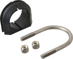 ZSI - 1-1/2" Pipe, Grade 316 Stainless Steel U Bolt Clamp with Cushion - 3/4" Panel Thickness - Americas Industrial Supply