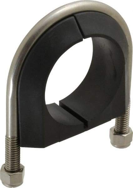 ZSI - 2" Pipe, Grade 316 Stainless Steel U Bolt Clamp with Cushion - 3/4" Panel Thickness - Americas Industrial Supply