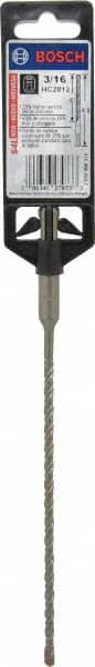 Bosch - 3/16" Diam, SDS-Plus Shank, Carbide-Tipped Rotary & Hammer Drill Bit - Americas Industrial Supply