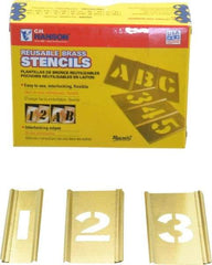 C.H. Hanson - 15 Piece, 1 Inch Character Size, Brass Stencil - Contains Figure Set - Americas Industrial Supply