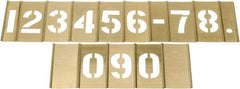 C.H. Hanson - 15 Piece, 2-1/2 Inch Character Size, Brass Stencil - Contains Figure Set - Americas Industrial Supply