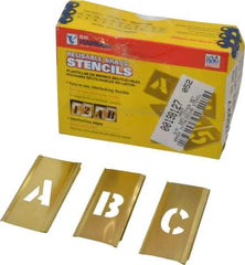 C.H. Hanson - 33 Piece, 3/4 Inch Character Size, Brass Stencil - Contains Letter Set - Americas Industrial Supply