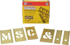 C.H. Hanson - 33 Piece, 2 Inch Character Size, Brass Stencil - Contains Letter Set - Americas Industrial Supply