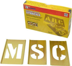 C.H. Hanson - 33 Piece, 3 Inch Character Size, Brass Stencil - Contains Letter Set - Americas Industrial Supply