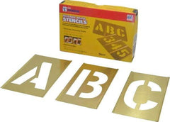 C.H. Hanson - 33 Piece, 4 Inch Character Size, Brass Stencil - Contains Letter Set - Americas Industrial Supply