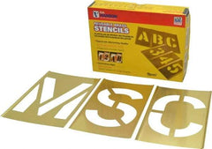 C.H. Hanson - 33 Piece, 6 Inch Character Size, Brass Stencil - Contains Letter Set - Americas Industrial Supply