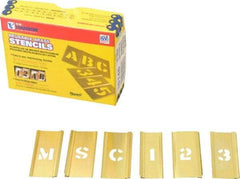 C.H. Hanson - 92 Piece, 1/2 Inch Character Size, Brass Stencil - Contains Three A Fonts - Americas Industrial Supply