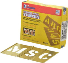 C.H. Hanson - 92 Piece, 1-1/2 Inch Character Size, Brass Stencil - Contains Three A Fonts - Americas Industrial Supply