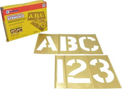 C.H. Hanson - 45 Piece, 5 Inch Character Size, Brass Stencil - Americas Industrial Supply