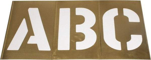 C.H. Hanson - 33 Piece, 10 Inch Character Size, Brass Stencil - Contains Letters - Americas Industrial Supply