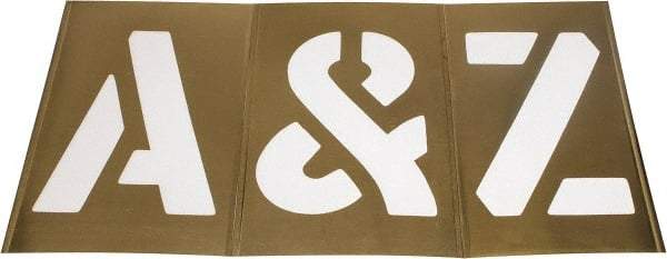 C.H. Hanson - 33 Piece, 12 Inch Character Size, Brass Stencil - Contains Letters - Americas Industrial Supply