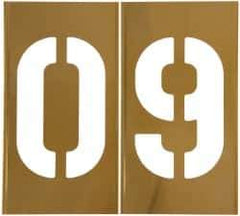 C.H. Hanson - 13 Piece, 8 Inch Character Size, Brass Stencil - Contains Numbers - Americas Industrial Supply