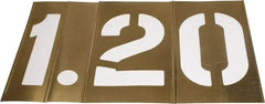 C.H. Hanson - 13 Piece, 10 Inch Character Size, Brass Stencil - Contains Numbers - Americas Industrial Supply