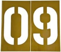 C.H. Hanson - 13 Piece, 12 Inch Character Size, Brass Stencil - Contains Numbers - Americas Industrial Supply