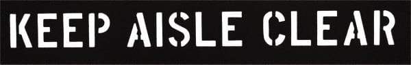 C.H. Hanson - 3 Inch Characters, Keep Aisle Clear, Plastic Stencil - 7 x 36 Inch Overall Size - Americas Industrial Supply