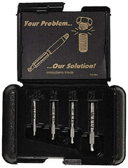 Alden - 4 Piece Screw Extractor/Drill Set - 17/64" Drive, Wooden Box - Americas Industrial Supply