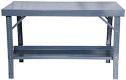 Durham - 60 Wide x 34" Deep x 28" High, Steel Workbench - Comfort Edge, Adjustable Height Legs - Americas Industrial Supply