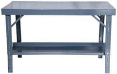 Durham - 60 Wide x 34" Deep x 28" High, Steel Workbench - Comfort Edge, Adjustable Height Legs - Americas Industrial Supply