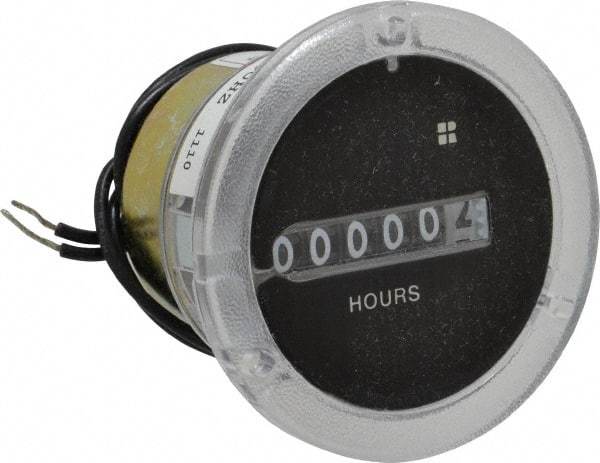 Trumeter - 6 Digit Wheel Display Hour Meter - No Reset - Americas Industrial Supply