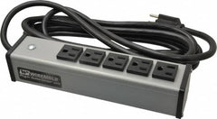 Wiremold - 5 Outlets, 120 Volts, 15 Amps, 15' Cord, Power Outlet Strip - Free Hanging Mount, 5-15 NEMA Configuration, 9-1/4" Strip, cULus Listed - Americas Industrial Supply